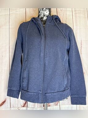 FIGS Scrubs Women's Essential Zip Hoodie Fleece Jacket Blue Size Medium Sweater